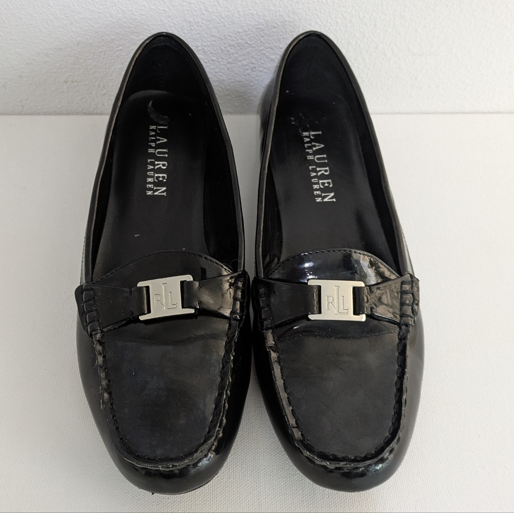 Lauren Ralph Lauren Careigh Loafers Driving Shoes Women’s SZ 7.5 B Black Silver - Picture 2 of 10